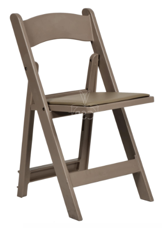 Beige Resin Folding Chair