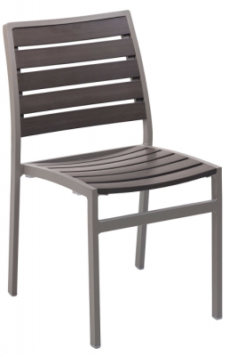 Gray Synthetic Teak Side Chair