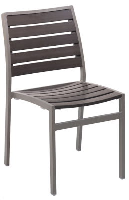 Gray Synthetic Teak Side Chair Gray Synthetic Teak Side Chair