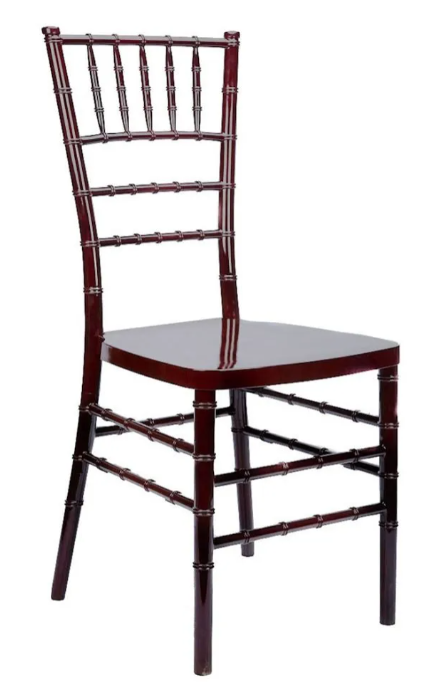 Mahogany Steel Core Resin Chiavari Chair Mahogany Steel Core Resin Chiavari Chair