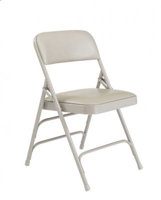 NPS 1302 Gray Vinyl Steel Folding Chair