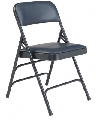 NPS 1304 Blue Vinyl Steel Folding Chair