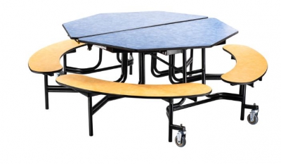 Octagon Mobile Tables with Benches