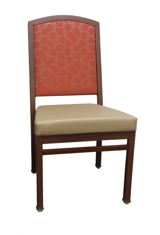 3216 Wood Grain Curved Back Stack Chair