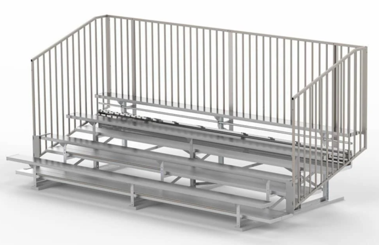 4 Row Bleachers with Guardrails