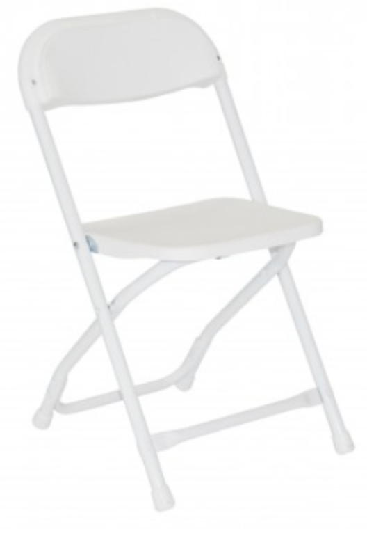Kids White Poly Folding Chair