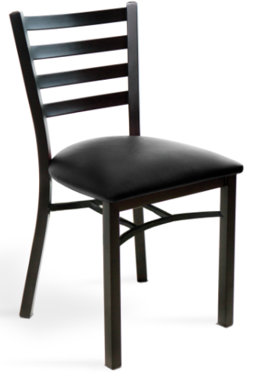 Metal Ladder Back Chair Black
