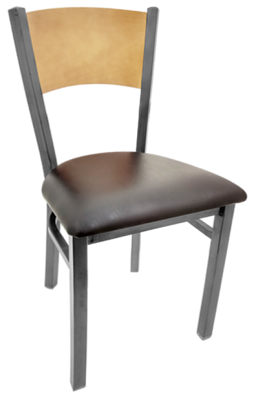 Metal Solid Wood Back Chair