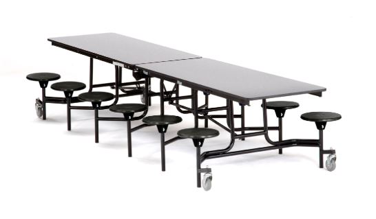 Mobile Cafeteria Tables with Stools