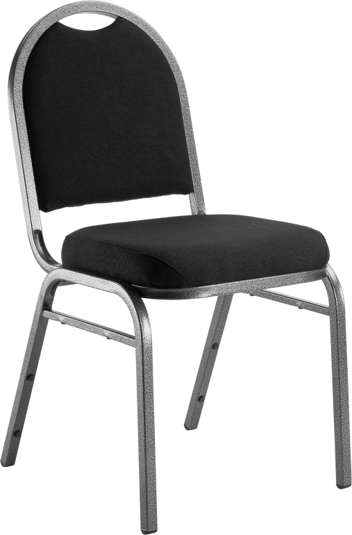 NPS 9260 Black Fabric Silvervein Frame Dome Stack Chair
