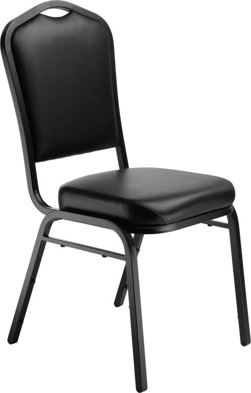 NPS 9310 Silhouette Black Vinyl Sandtex Frame Stack Chair