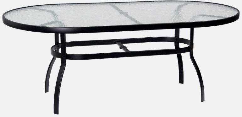 Oval Glass Top Outdoor Dining Table