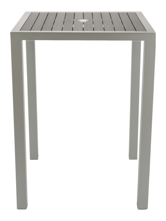 Teak Inlay Bar Height Table Umbrella Hole