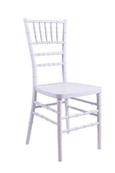 White Steel Core Resin Chiavari Chair
