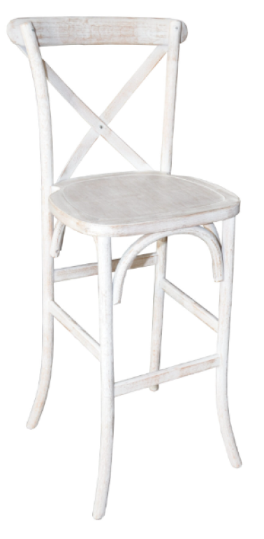 Whitewashed Crossback Barstool