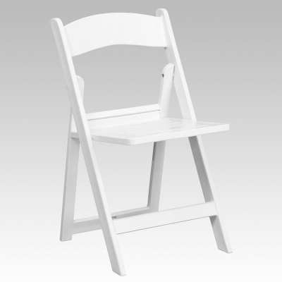Slatted Seat White Resin Chair