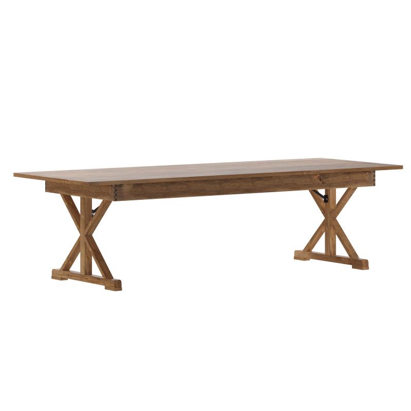 Solid Pine X Leg Farm Table