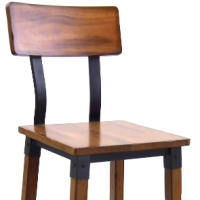 Rustic Wood Stool with Metal Stretchers thumbnail