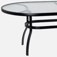 Oval Glass Top Outdoor Dining Table thumbnail
