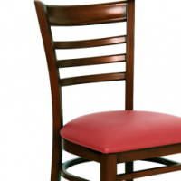 wood chairs for restaurant seating, commercial wood with upholstered seat or solid wood seat thumbnail