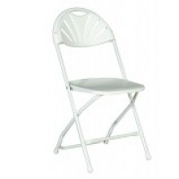 fan back folding chair, fancy poly fold chair, white fan back poly fold, samsonite folding chair, scholarcraft folding chairs