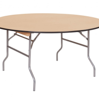 Round Wood Top Banquet Table Vinyl Edge thumbnail Round Wood Top Banquet Table Vinyl Edge thumbnail