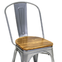 Rustic Metal Chair Solid Wood Seat thumbnail