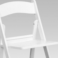 Slatted Seat White Resin Chair thumbnail
