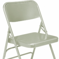 NPS 302 Gray Steel Folding Chair