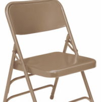 Beige All Steel Folding Chair