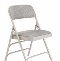 Gray Fabric Seat & Back-Gray Frame All Steel Folding Chair