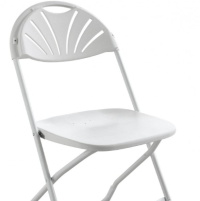 White Fan Back Plastic Folding Chair thumbnail