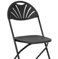 Black Fan Back Plastic Folding Chair thumbnail