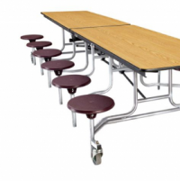 Mobile Cafeteria Tables with Stools