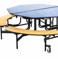 Octagon Mobile Tables with Benches