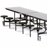 Mobile Cafeteria Tables with Stools thumbnail