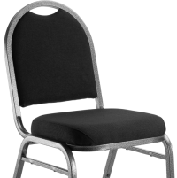 NPS 9260 Black Fabric Silvervein Frame Dome Stack Chair thumbnail