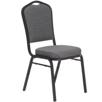 9362 NPS Greystone Fabric Black Frame Silhouette Stack Chair thumbnail