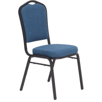 NPS 9374 Natural Blue Fabric Black Frame Silhouette Stack Chair thumbnail