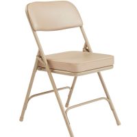 NPS 3201 Premium Beige Vinyl Padded Folding Chair thumbnail