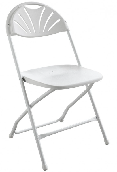 White Fan Back Plastic Folding Chair