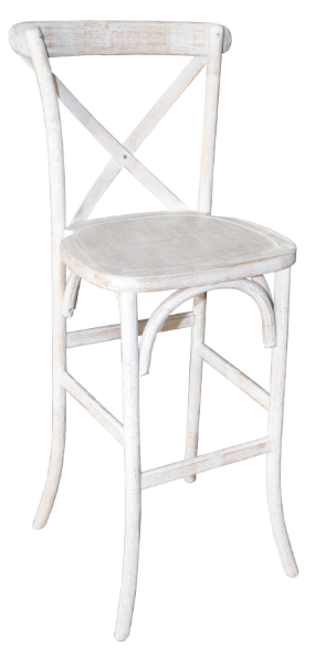 Whitewashed Crossback Barstool Whitewashed Crossback Barstool