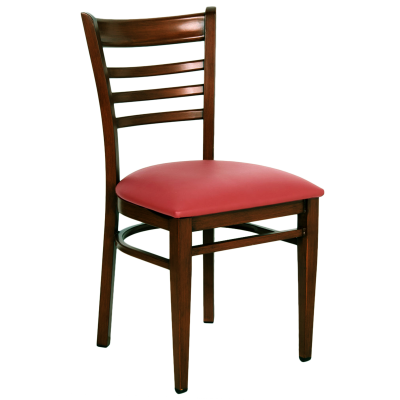 Wood Ladder Back wood chairs for restaurant seating, commercial wood with upholstered seat or solid wood seat