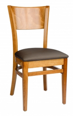 wood chairs for restaurant seating, commercial wood with upholstered seat or solid wood seat