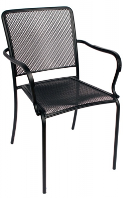 Wrought Iron Square Mesh Armchair